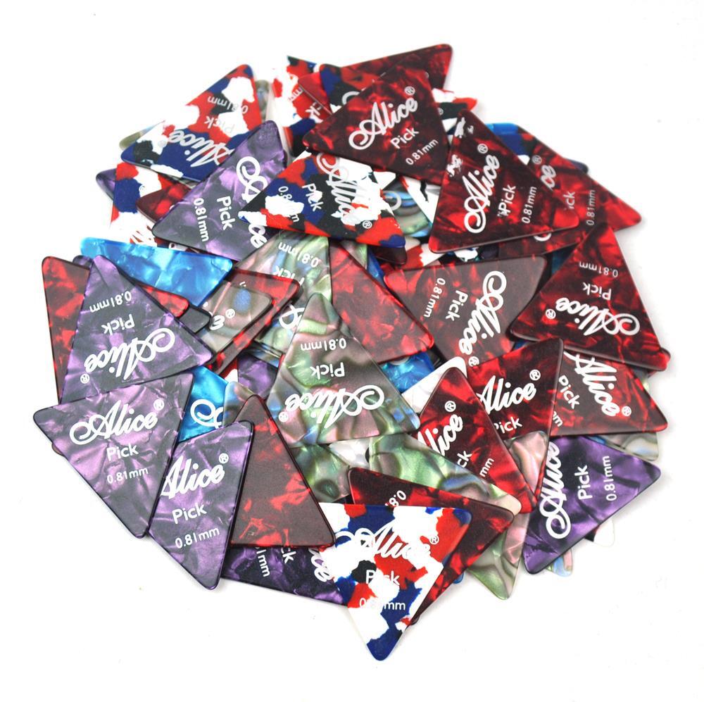 30pcs Medium 0.81mm 355 Shape Triangle Guitar Picks Plectrums Celluloid