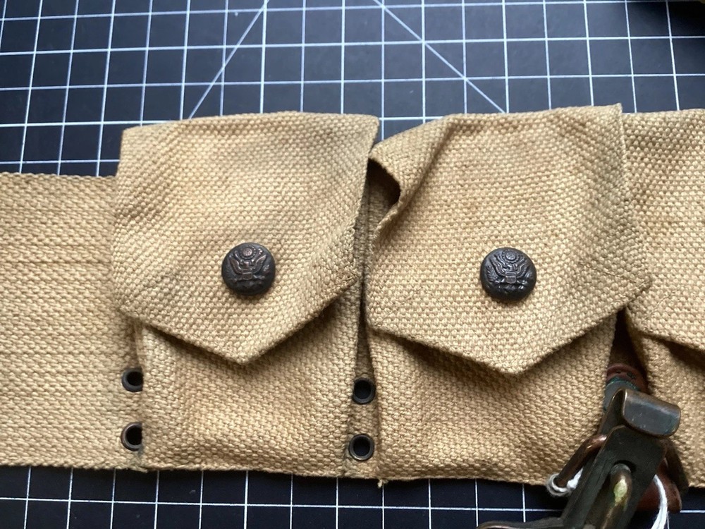 1903 First Pattern Eagle Snap Cartridge Belt With Saber Chape / Ria hanger.
