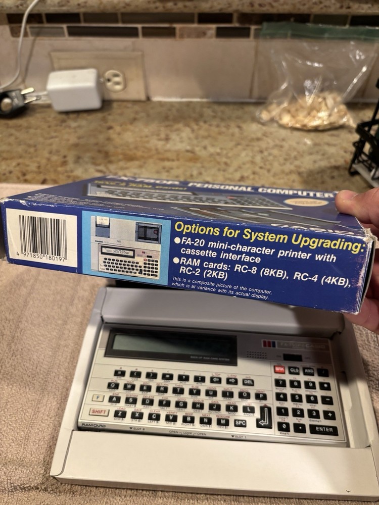 Casio FX-750P Programmable Computer w/ 2 RAM Cards Tested + Box