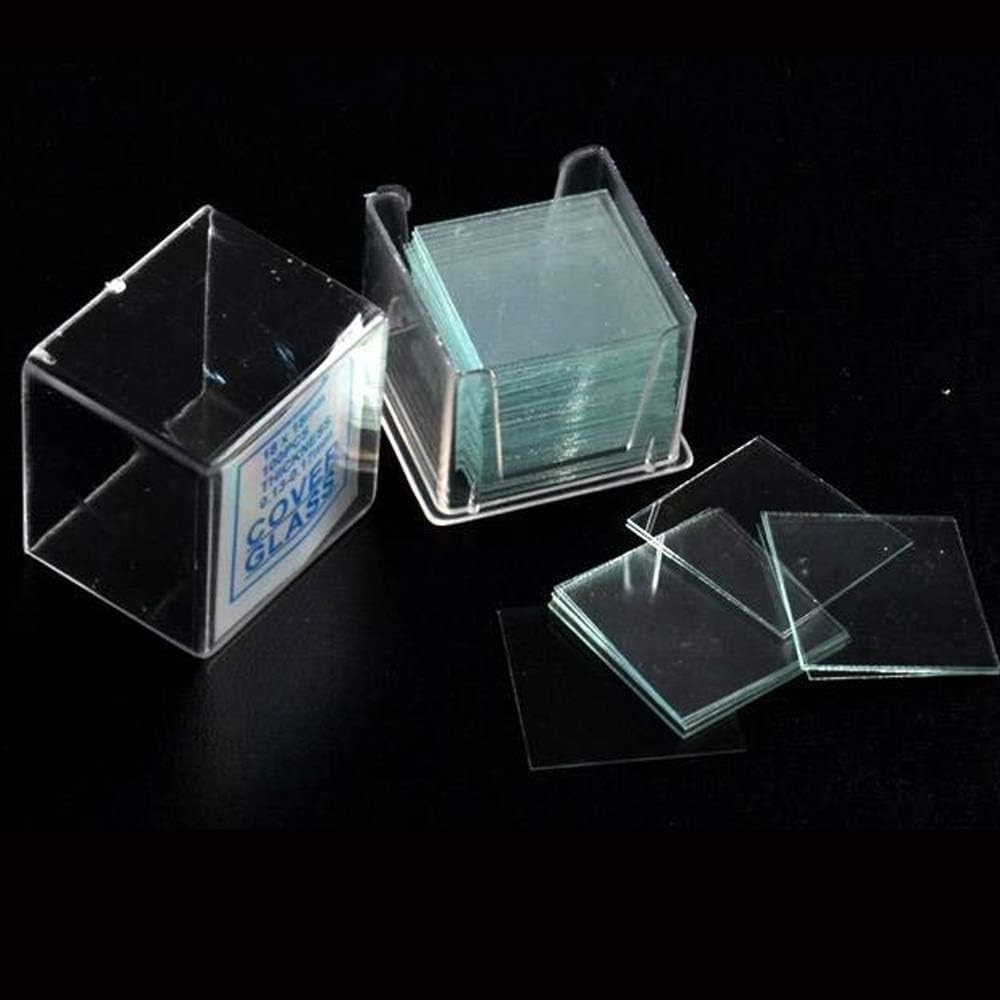 100PCS Clear Transparent Blank Microscope Slides and 100PCS Square Coverslips Co