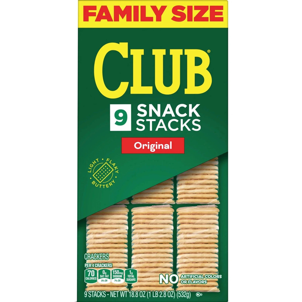 Club Snack Stacks Original Crackers, Lunch Snacks, 9 Count