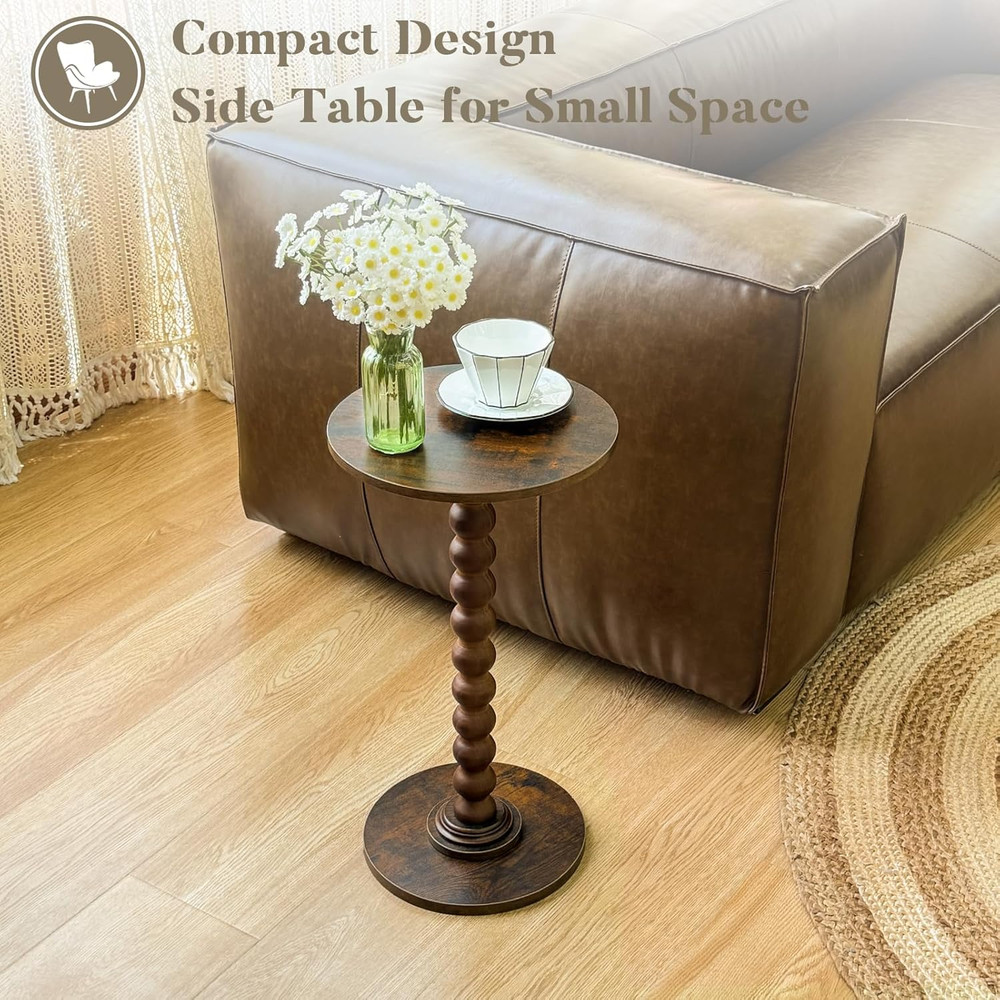 round Side Table, Small Drink Table for Small Spaces, Modern Accent Nightstand