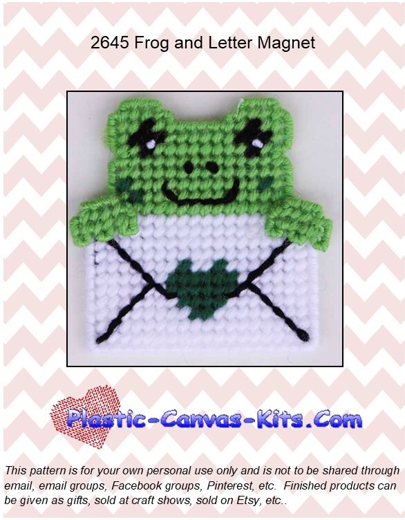 Frog and Letter Magnet-Plastic Canvas Pattern or Kit