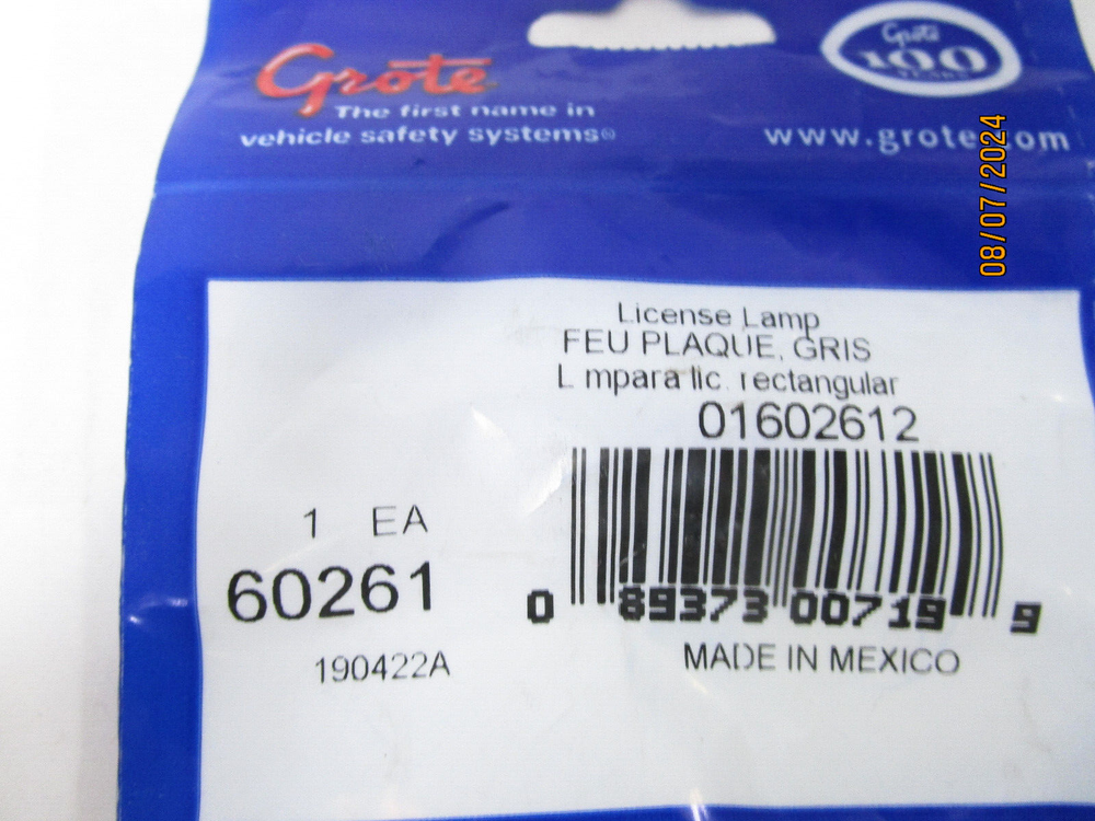 Grote 60261 Small Rectangular License Light