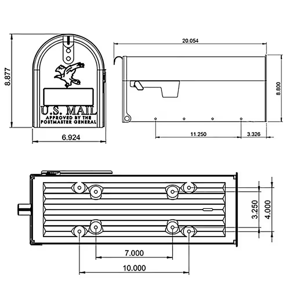 Gibraltar Mailboxes Elite Large Capacity Galvanized Steel Green, Post-Mount