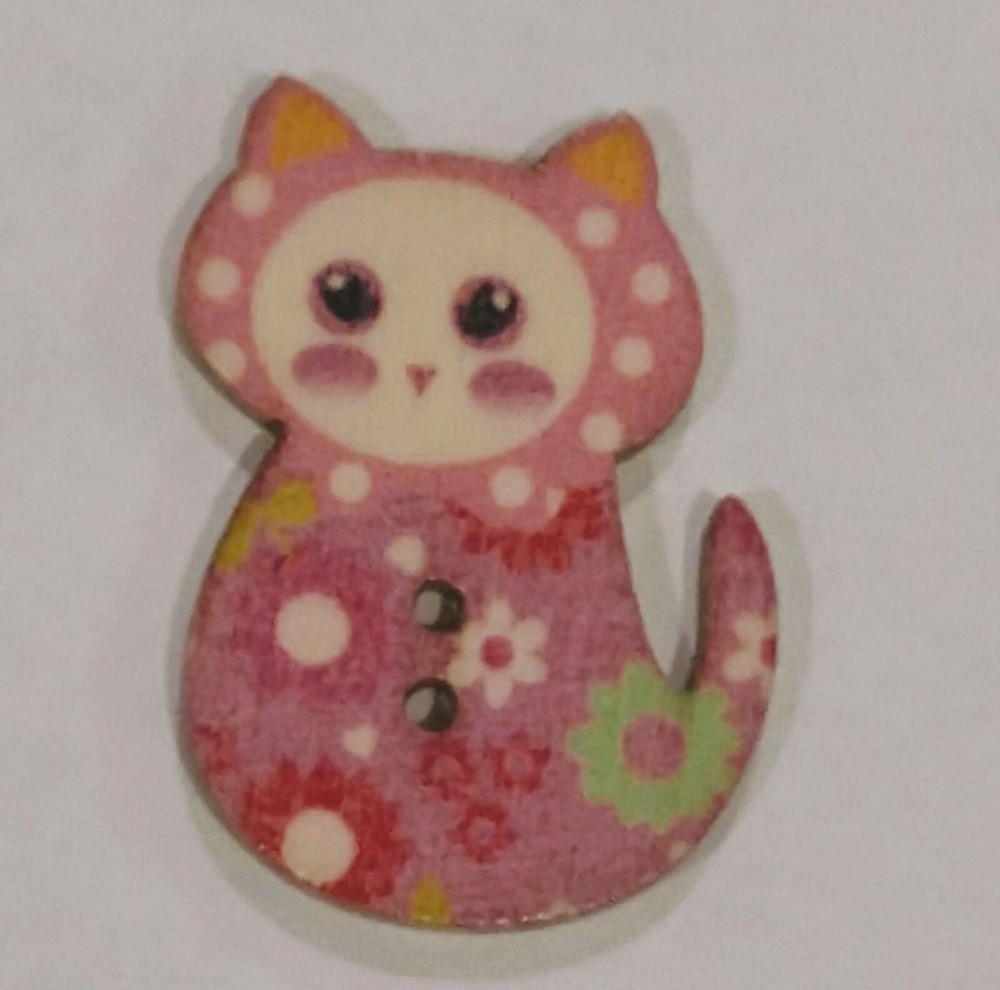 Handmade Needle Minder Keeper Cross Stitch Cat