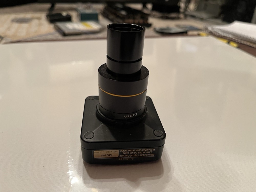 AmScope MU300 Fixed Microscope Adapter FMA050 5mm Biological Laboratory