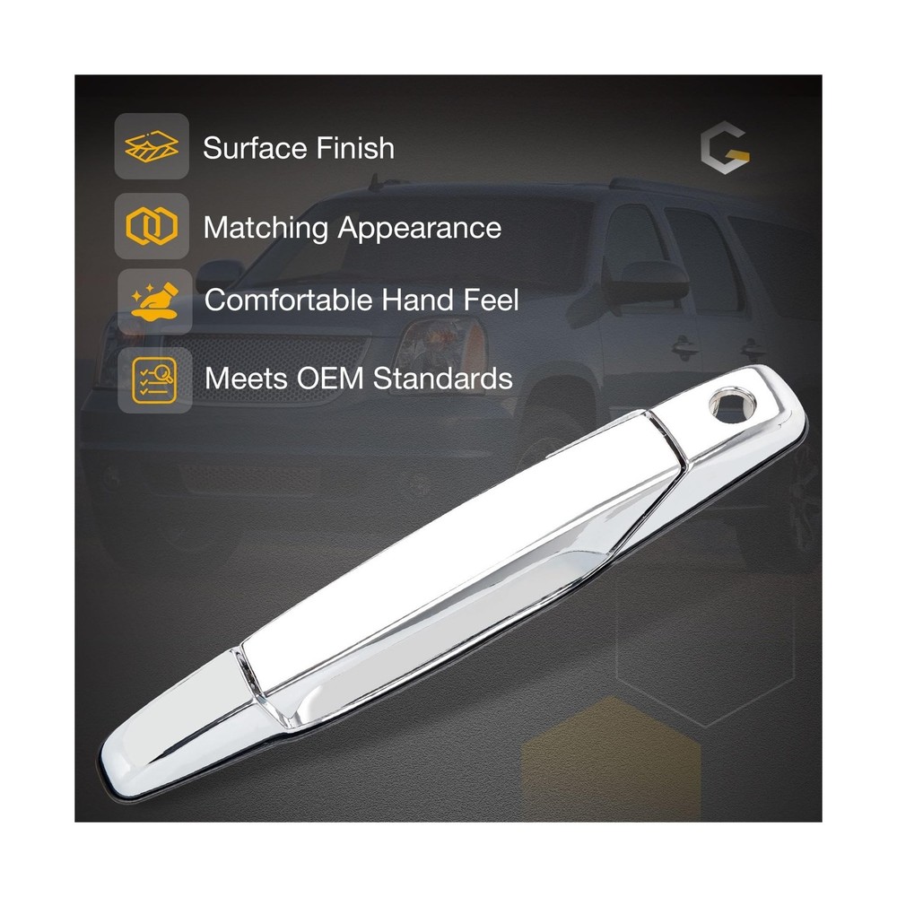 Exterior Chrome Door Handle Front Left Driver Side | Replacement for 2007-201...