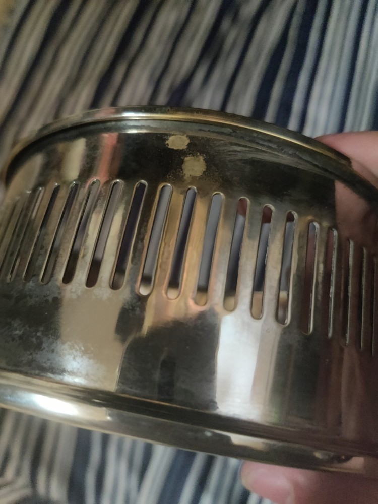 Silver-Plated Round Wine Coaster Dish with Formica Base