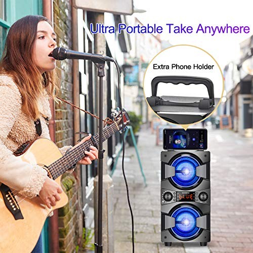 Bluetooth Speaker, Portable Wireless Speakers with Microphone, 60W Peak 1MIC