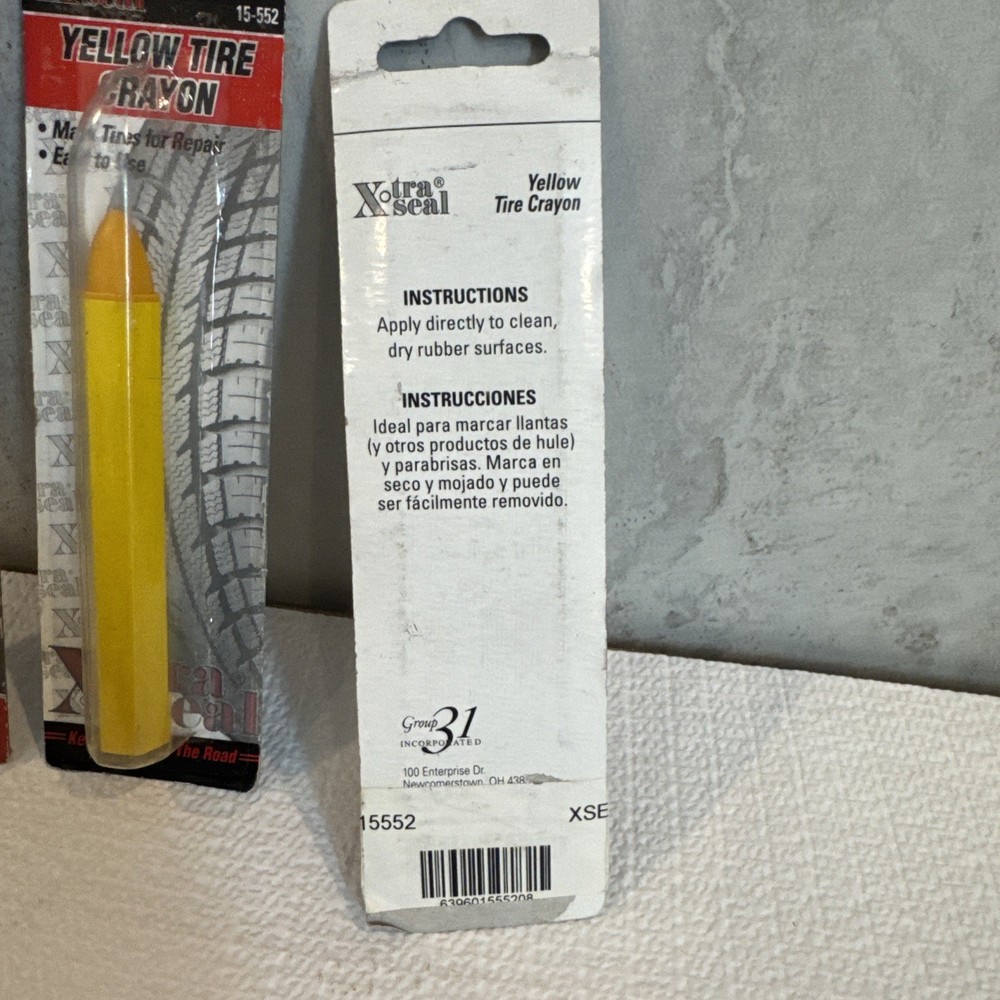 3 PC Xtra-Seal - Yellow Crayon Carded (15-552)