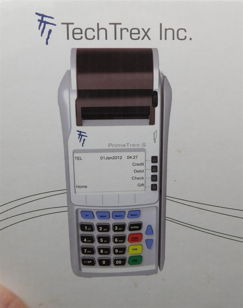 POS PrimeTrex S Credit Card Processing Terminal with Receipt Printer by TechTrex