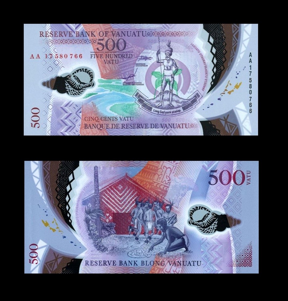 Vanuatu 500 Vatu 2017 UNC**New - Polymer prefix AA