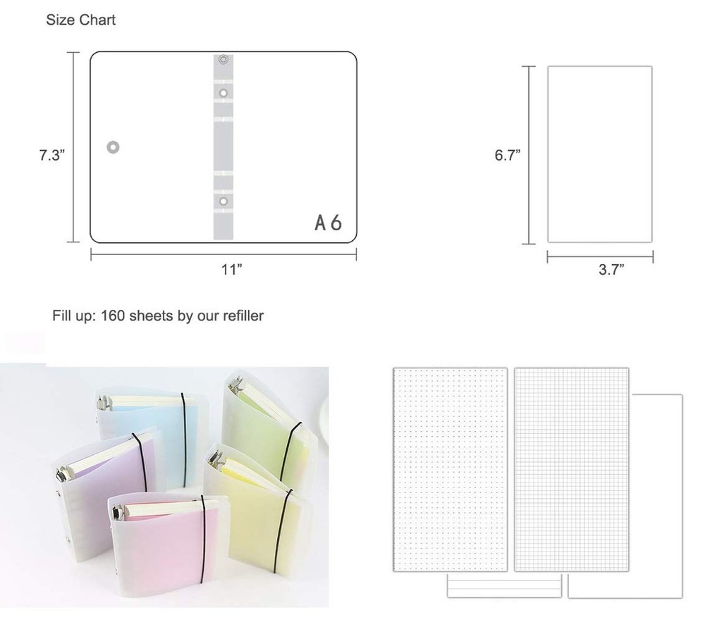 A6 PP Binder with Pages & Binder Pocket Set, White A6 Combo