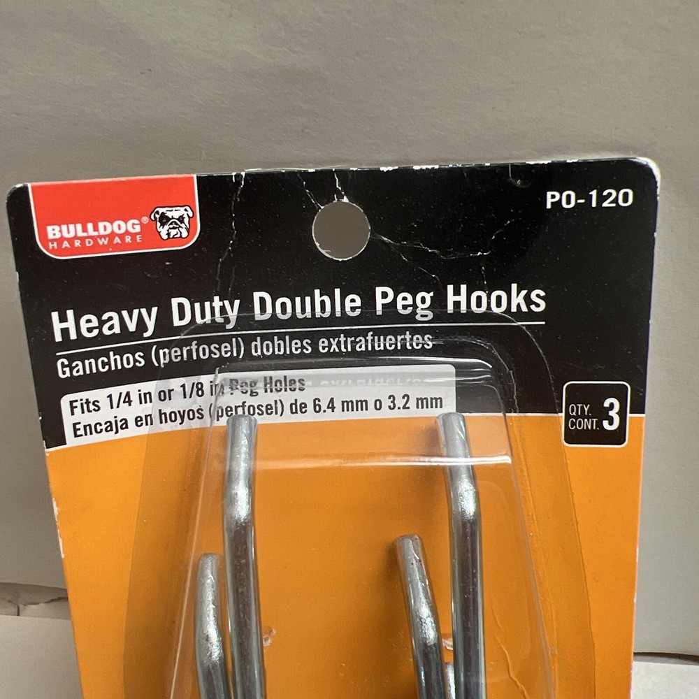 Heavy Duty Double Peg Hooks 3 Pack by Hyper Tough