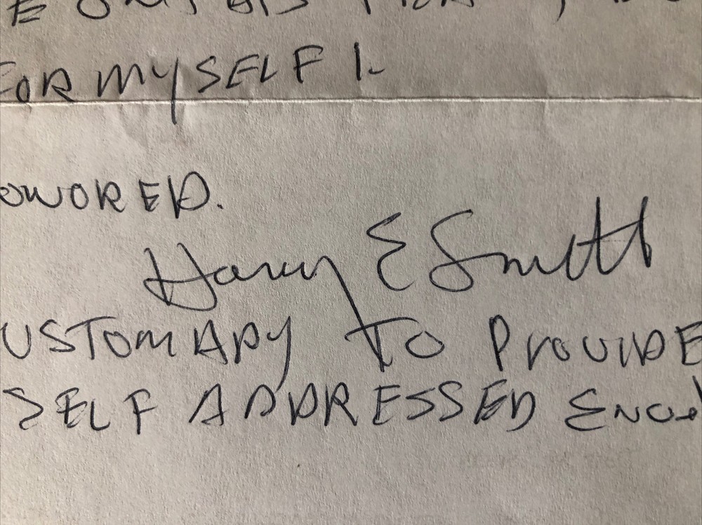 HARRY E SMITH USC Hand Signed Autograph Personal Letter Signed 2 Times