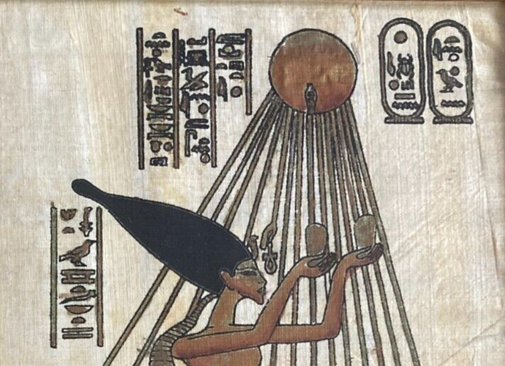 Hand Painted Egyptian Papyrus Framed Art