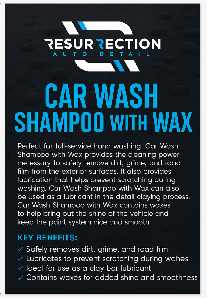 Resurection Carwash Shampoo with Wax