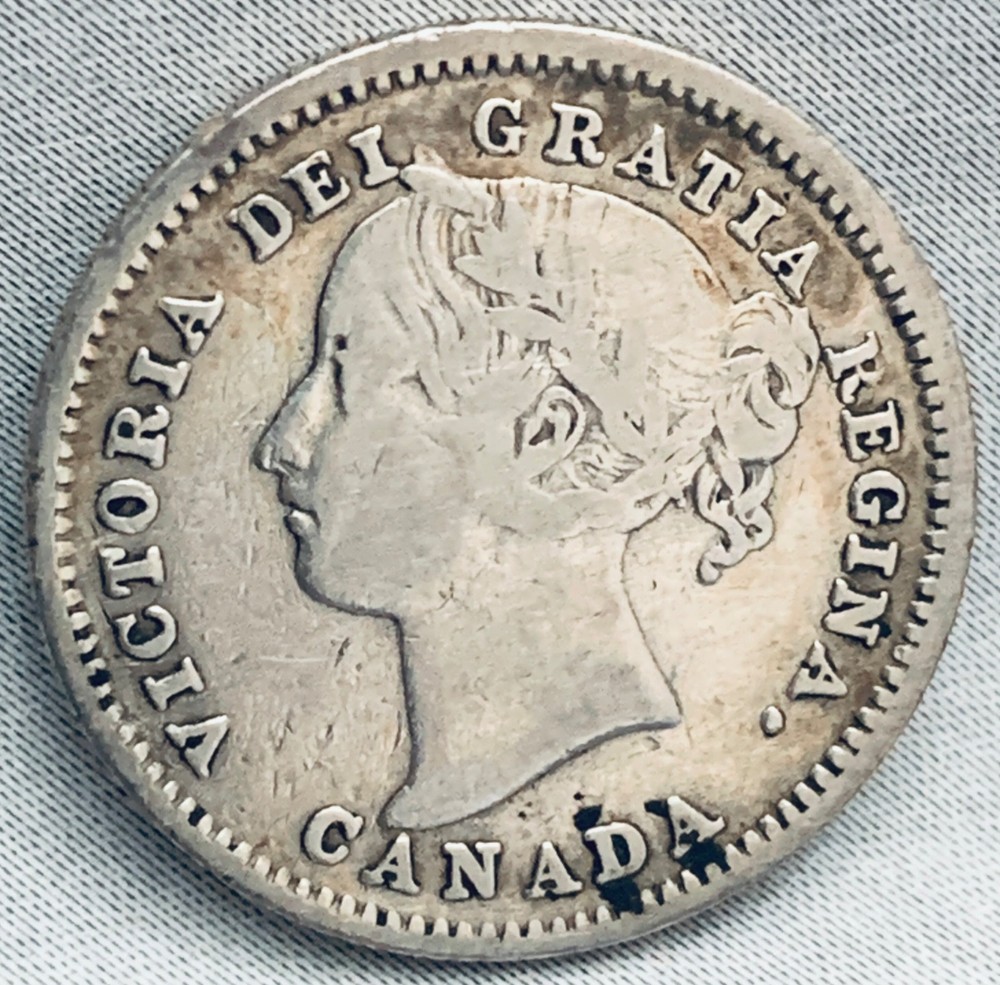 1885 Canada 10 Cents Silver Coin
