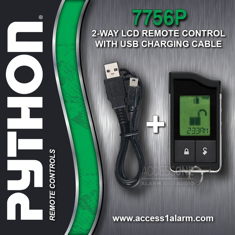 New Python 7756P 2-Way LCD Remote Control With USB Charging Cable And Manual