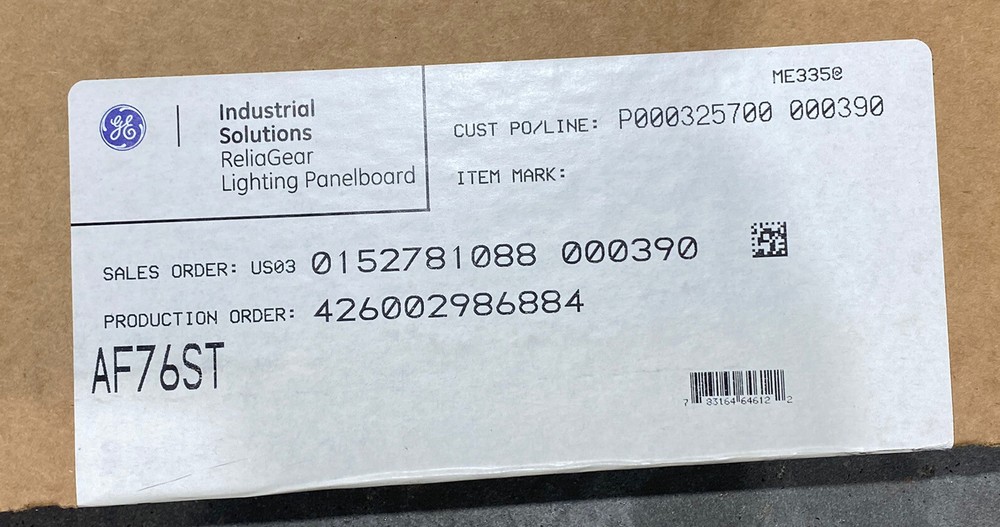 GE AF76ST Reliagear Lighting Panelboard Front Cover 76” New