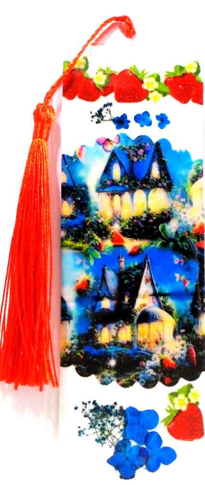STRAWBERRY VILLAGE UNIQUE EXQUISITE LAMINATED BOOKMAKES READING