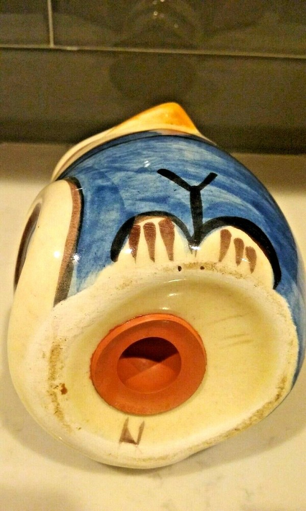 Ceramic MOUSE Parmesan CHEESE SHAKER in Blue Jeans 5"