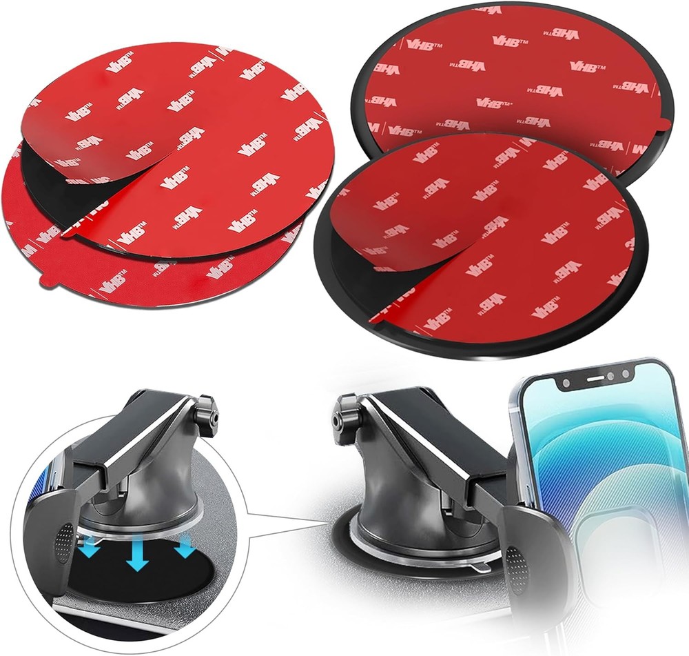 Dashboard Adhesive Mounting Disk Set for Suct Cup Car Mounts – Flat