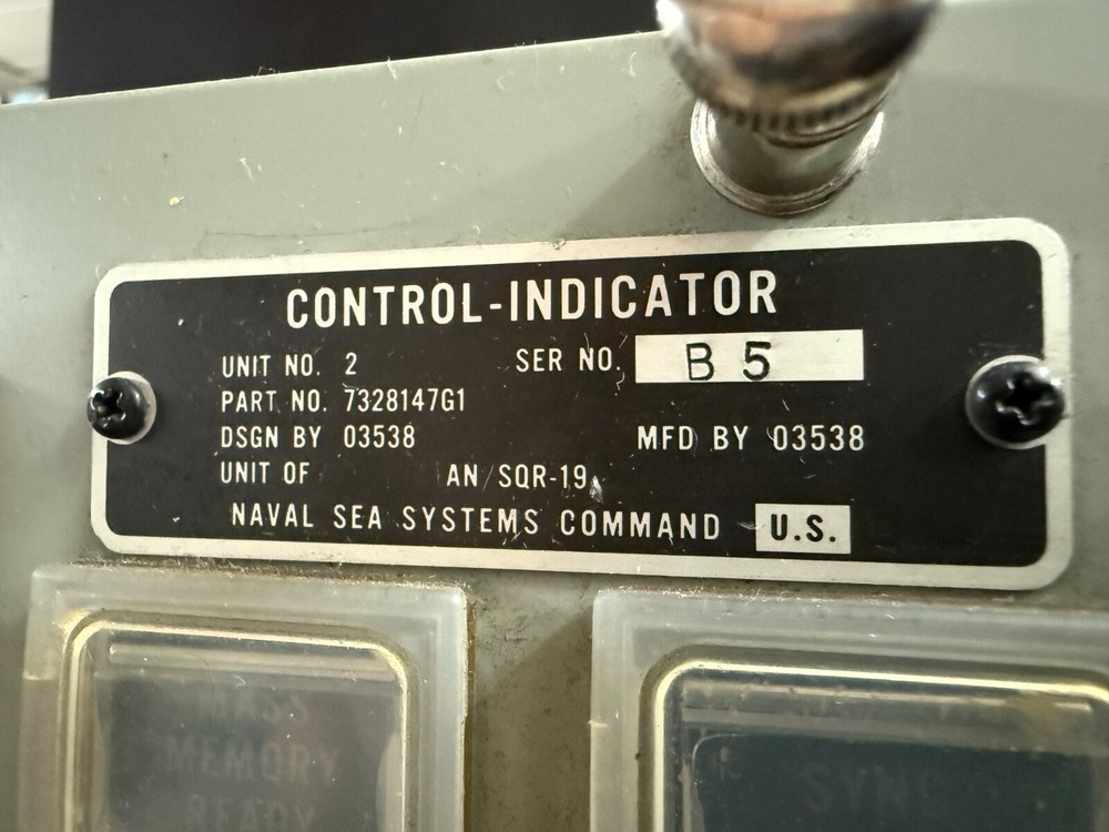 Vintage Naval Sonar Control Panel Indicator for AN/SQR-19 Unit #2