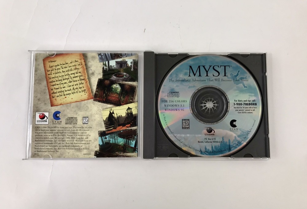 MYST (1996 Windows PC CD-ROM) Includes Jewel Case & Inserts