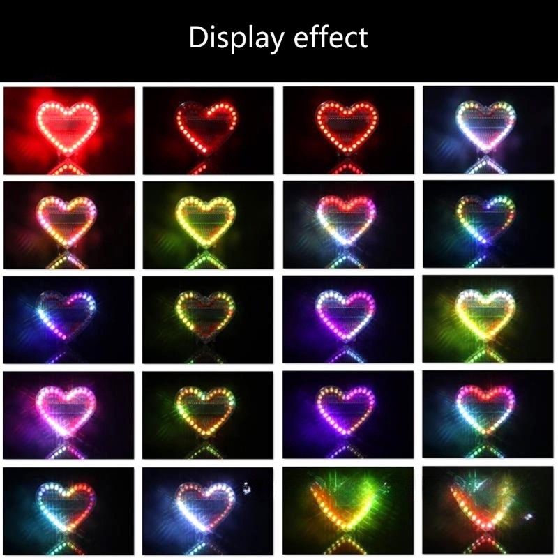 Heart Shaped RGBs LED Solder Project Kit for Electronics Learning for Student