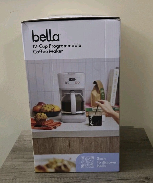 Bella 12 Cup Programmable Coffee Maker Digital Timer Clean Tested Works