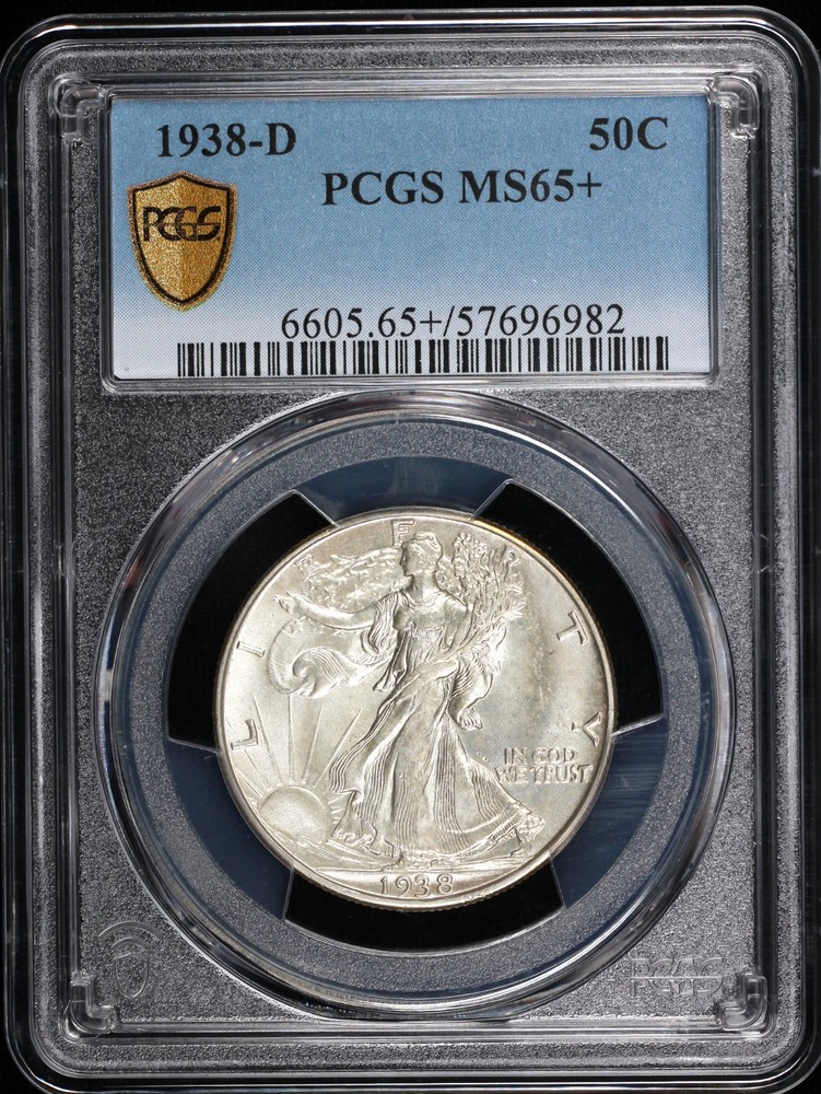 1938-D 50c Walking Liberty Half Dollar PCGS MS 65+