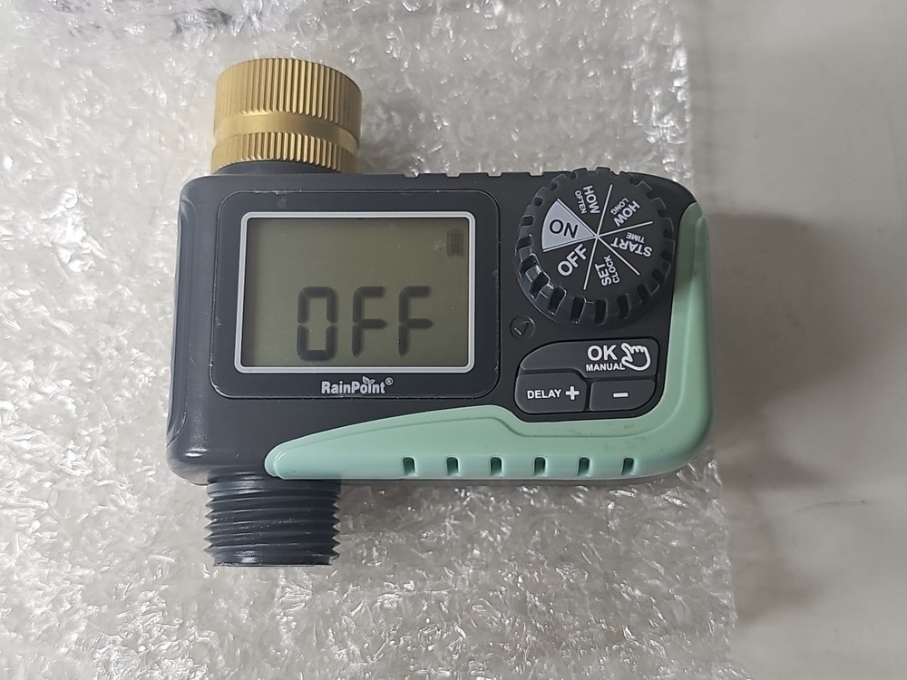 Rainpoint 1-Zone Water Timer ITV105 Water/Rustproof Rain Delay Watering