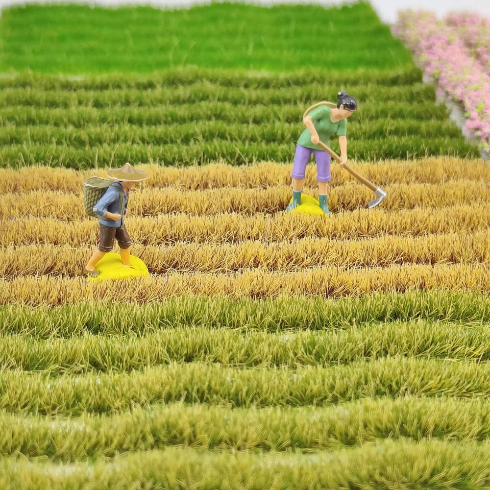 22 PCS Static Grass Strips Rice Paddy Model Railway Artificial Turf DIY Scenery