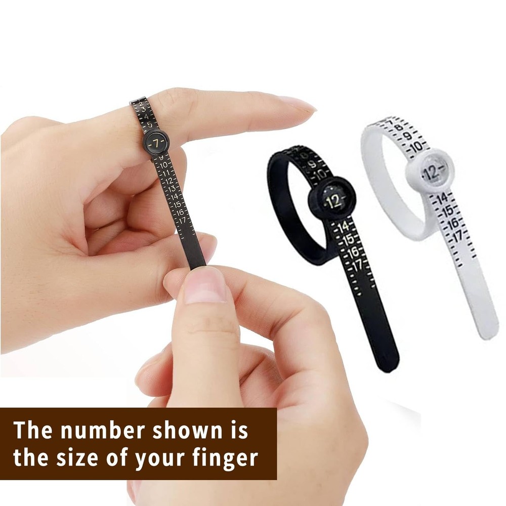 Ring Sizer Measuring Tool,Ring Measurer and Mens Sizer,7pcs White+Black
