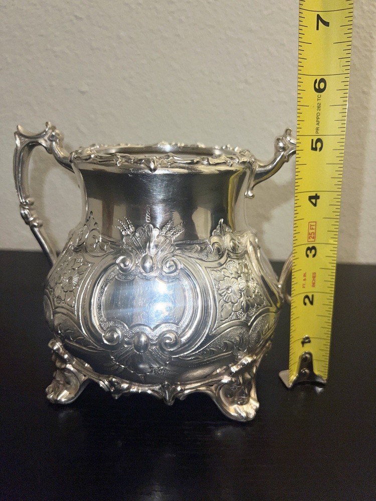 Antique silver-plated Victoria sugar jar