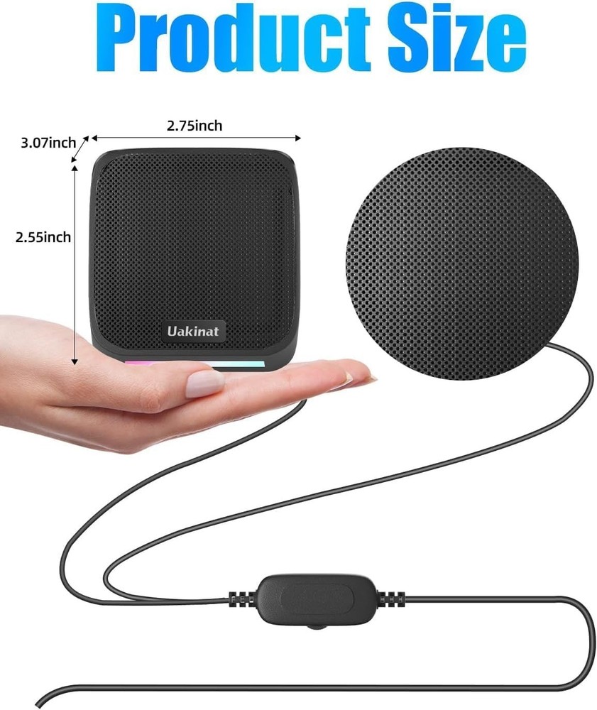 USB Powered Compact Computer Speakers with Touch Control & LED Light – Black