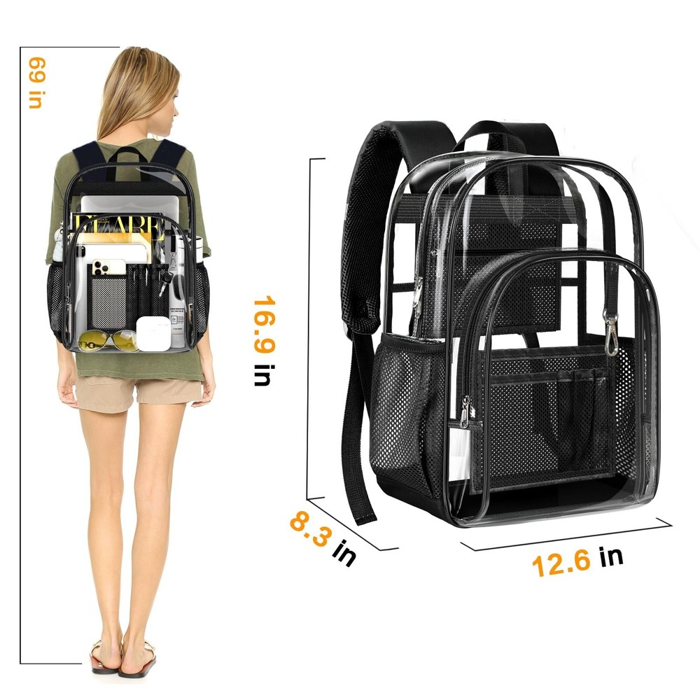PAMANO Clear Backpack, Heavy Duty Transparent Backpack with Reinforced Bottom...