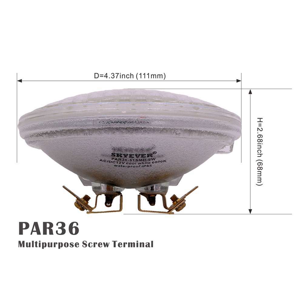 10 Pack LED Light PAR36 12V 9W=50W Halogen Bulb,Waterproof,Multi-purpose Base