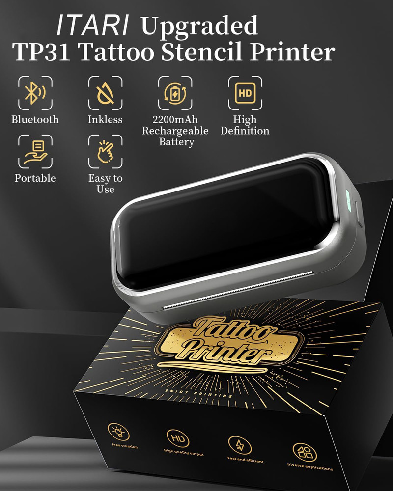 Phomemo TP31 Tattoo Stencil Printer Mini Tattoo Printer w/ 30pcs Transfer Paper