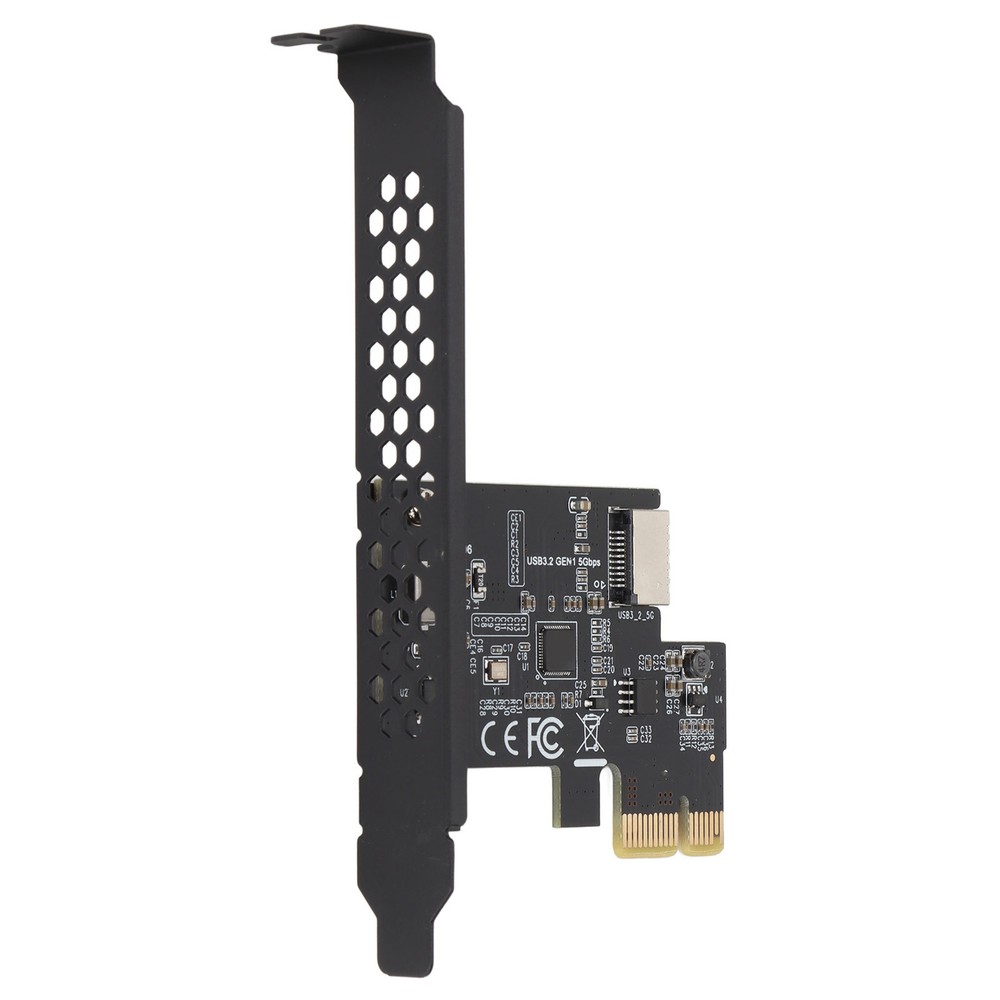 (Black) PCI-E To USB3.2 GEN1 Front USB C Expansion Card 5Gbps Type E