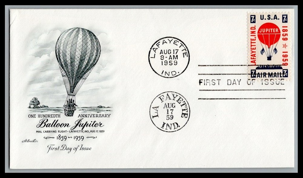 US FDC # C54 7c Balloon Jupiter  Artmaster  1959, 9p675
