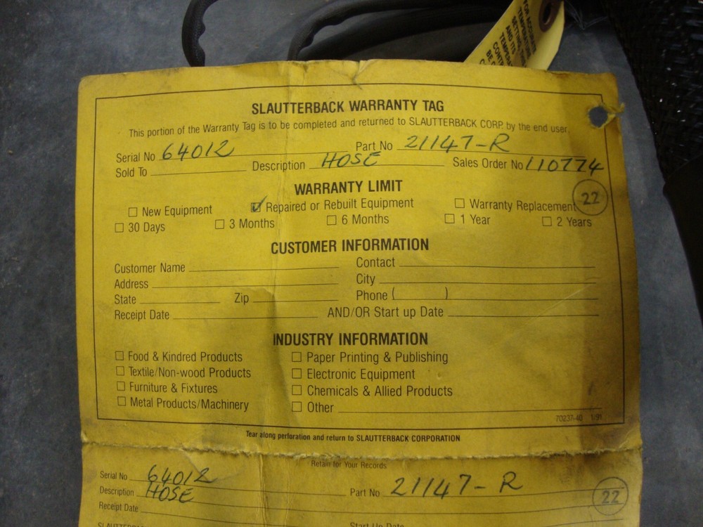 Rebuilt Slautterback Hose 21147-R