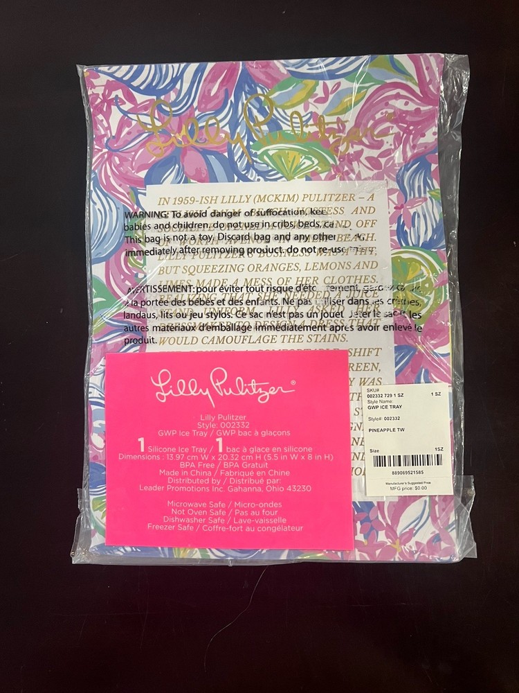 Lilly Pulitzer Pineapple Ice Tray New In Packaging
