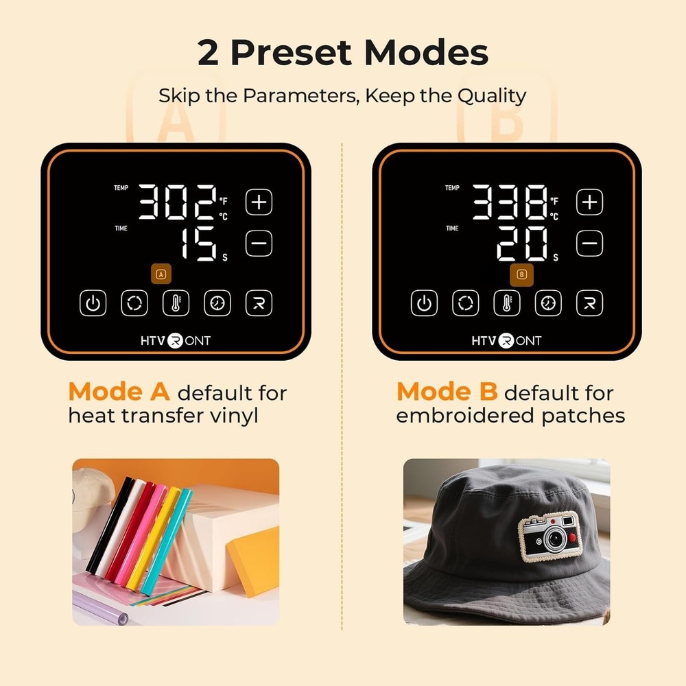 Auto Hat Press Machine - Hat Heat Press Machine with Precise Temp&Timer Control,