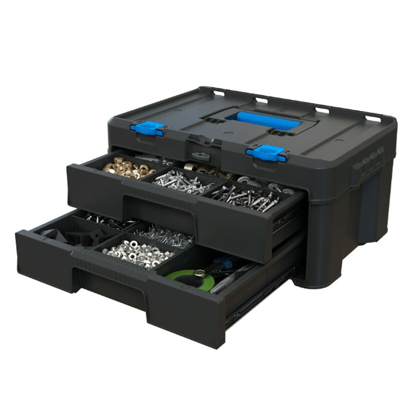 Portable Stack System 2-Drawer Tool Box Fits Modular Hardware Storage System US