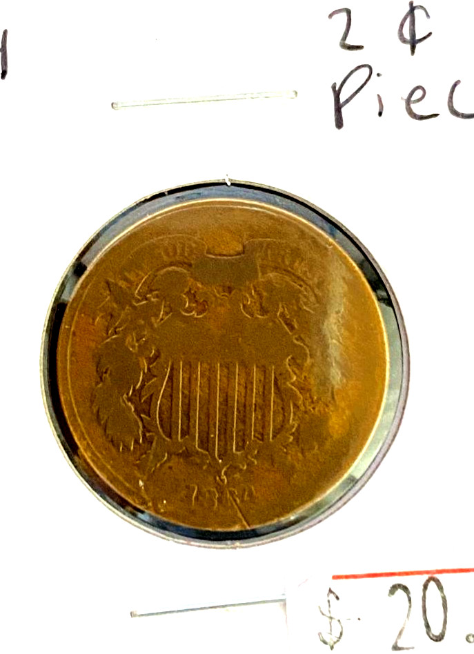 1864 two cent US coin