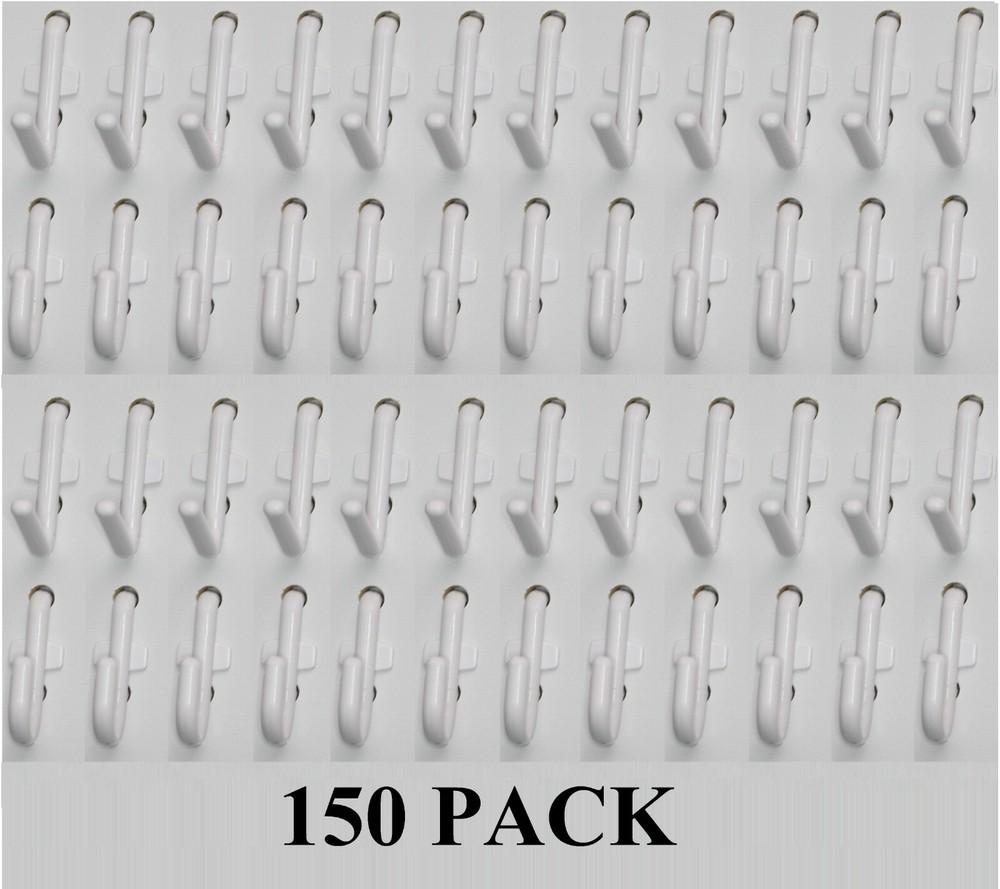 Plastic White J & L Style Pegboard Hooks Kit - 150 Pack PEGBOARD NOT INCLUDED