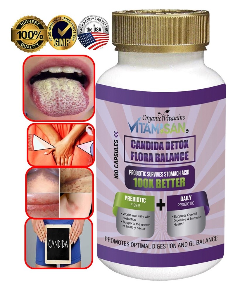 Candida Cleanse Detox Support Highest Potency Yeast Infection Support 100 cap
